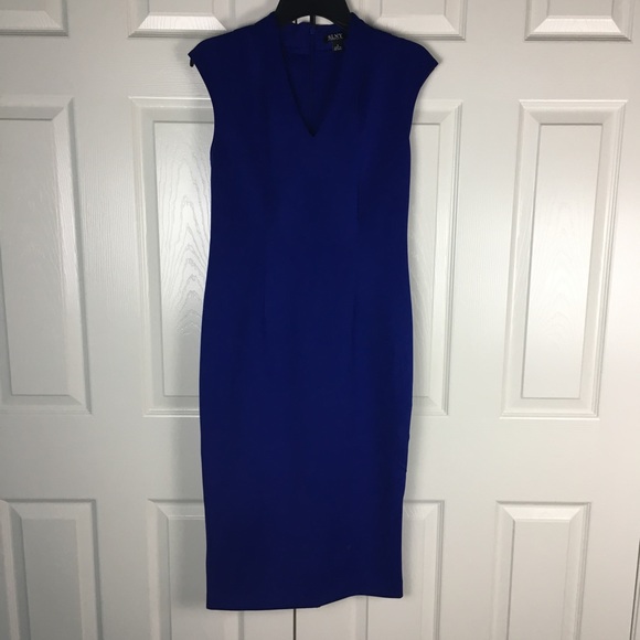 New with tags SLNY Royal Blue Midi Missy Dress 6 - Picture 1 of 6
